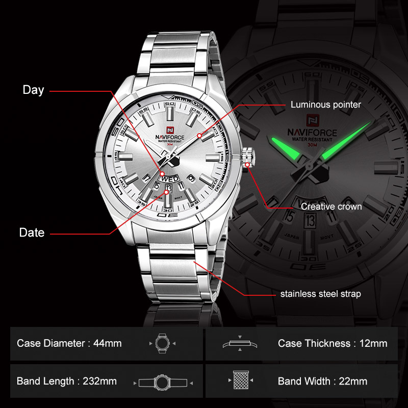 Мужские часы NAVIFORCE, полнос – обзор и цена Luxury Watch Maker